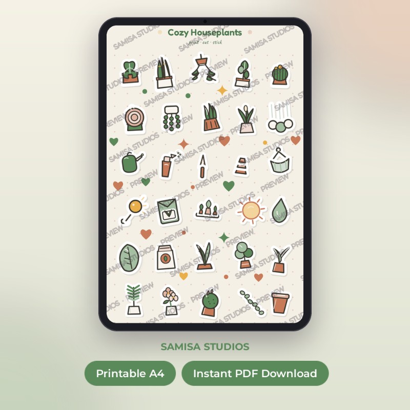 Cozy Houseplant Stickers