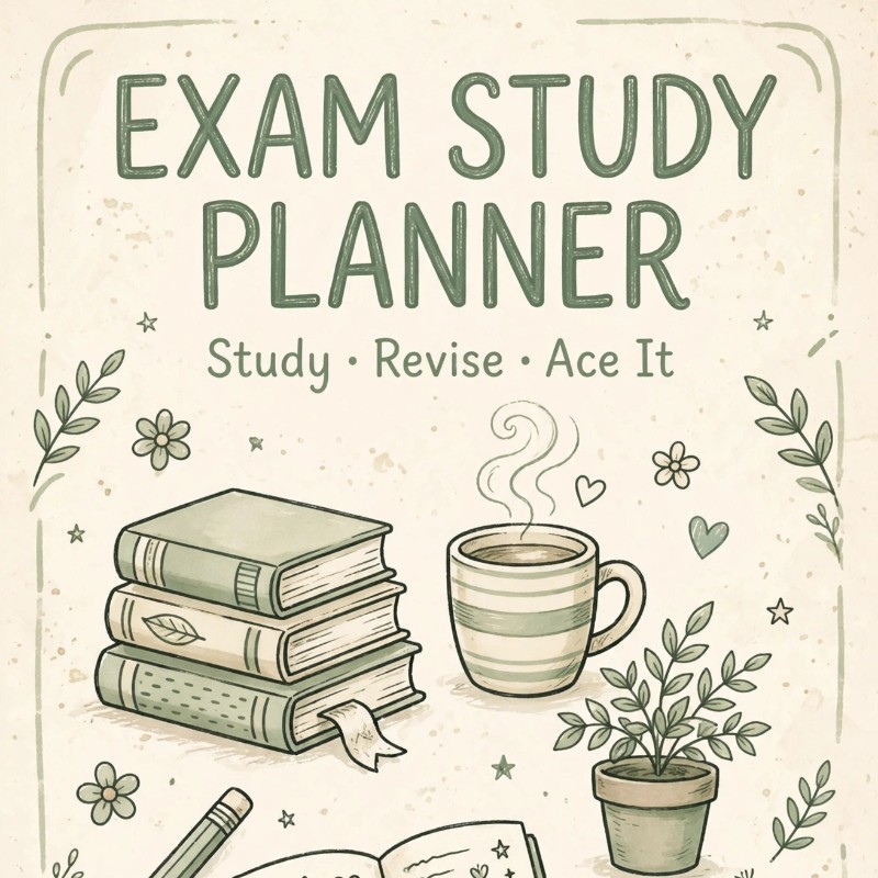 Cozy Study Planner 120 Pages | Student Planner PDF | A4 Printable | Daily Weekly Monthly Tracker