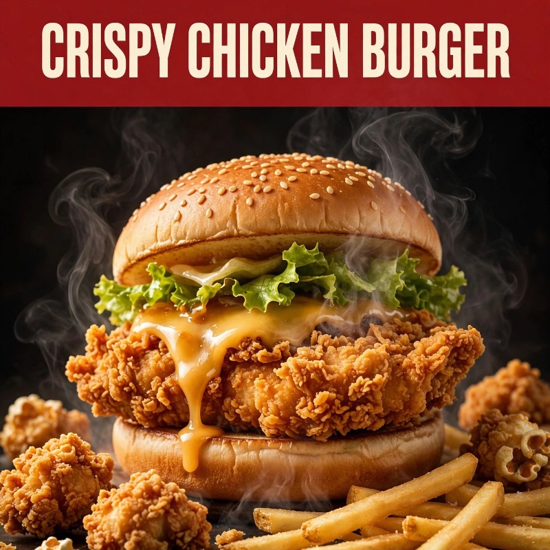 Crispy Chicken Burger Poster
