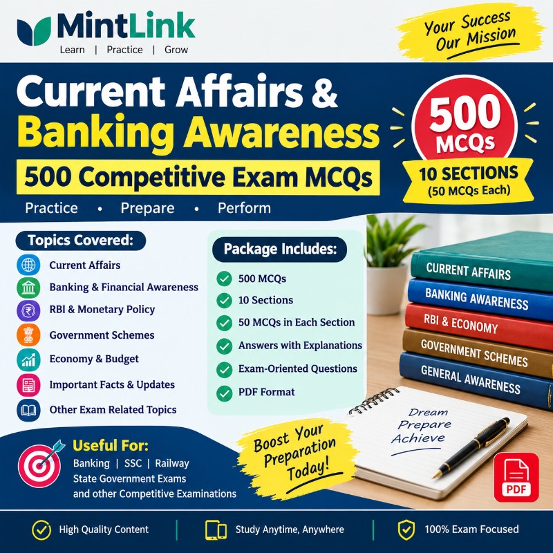 Current Affairs & Banking Awareness -500 Competitive Exam MCQs