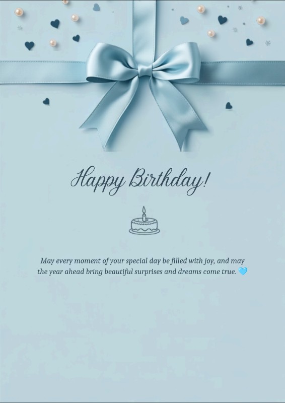 Cute Blue Birthday Wishes Card