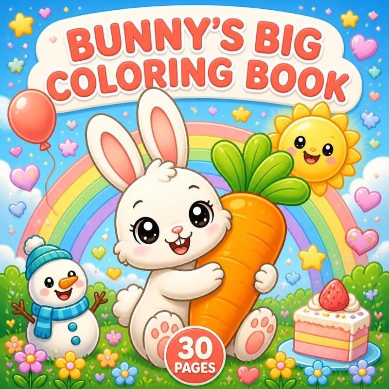 Cute Bunny & Friends Coloring Book 🐰 | 30+ Printable Coloring Pages PDF