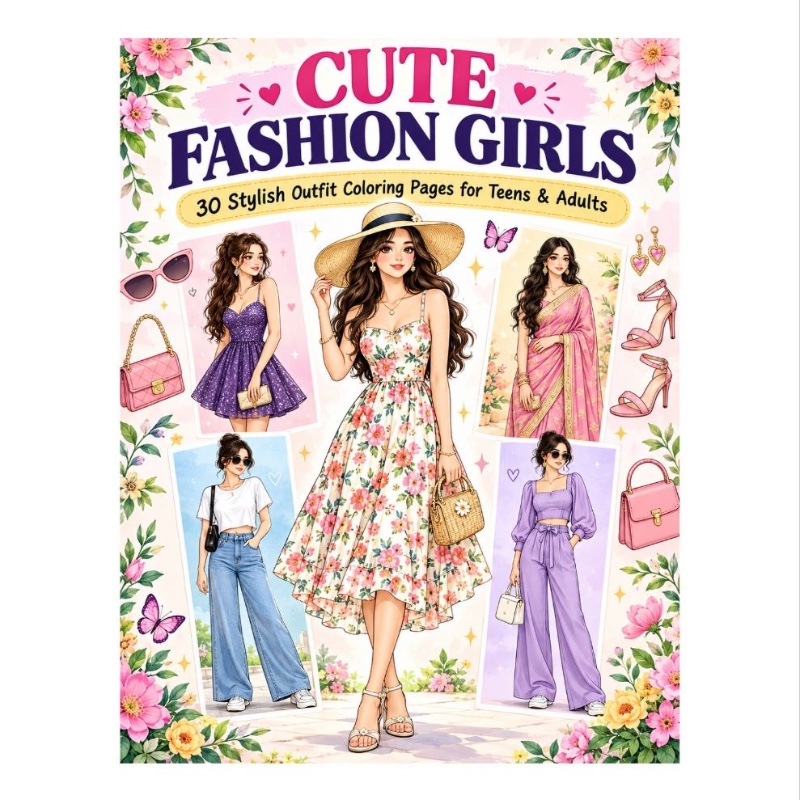 Cute fashion coloring book