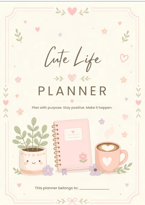 Cute Life Planner – 31 Page A4 Printable Digital Planner
