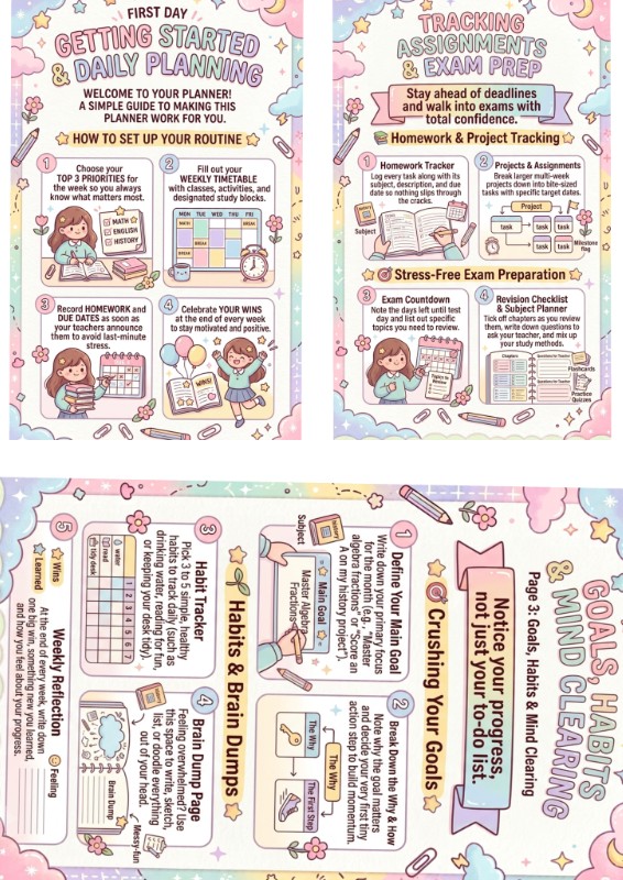 Cute study and goals planner!!