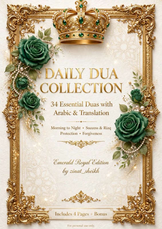 Daily Dua Collection - 34 Duas Arabic & Translation | Emerald Royal