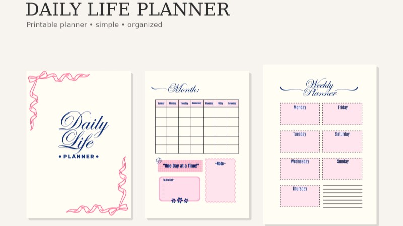 Daily Life Planner Monthly Student Planner To-Do List Appointments Tracker