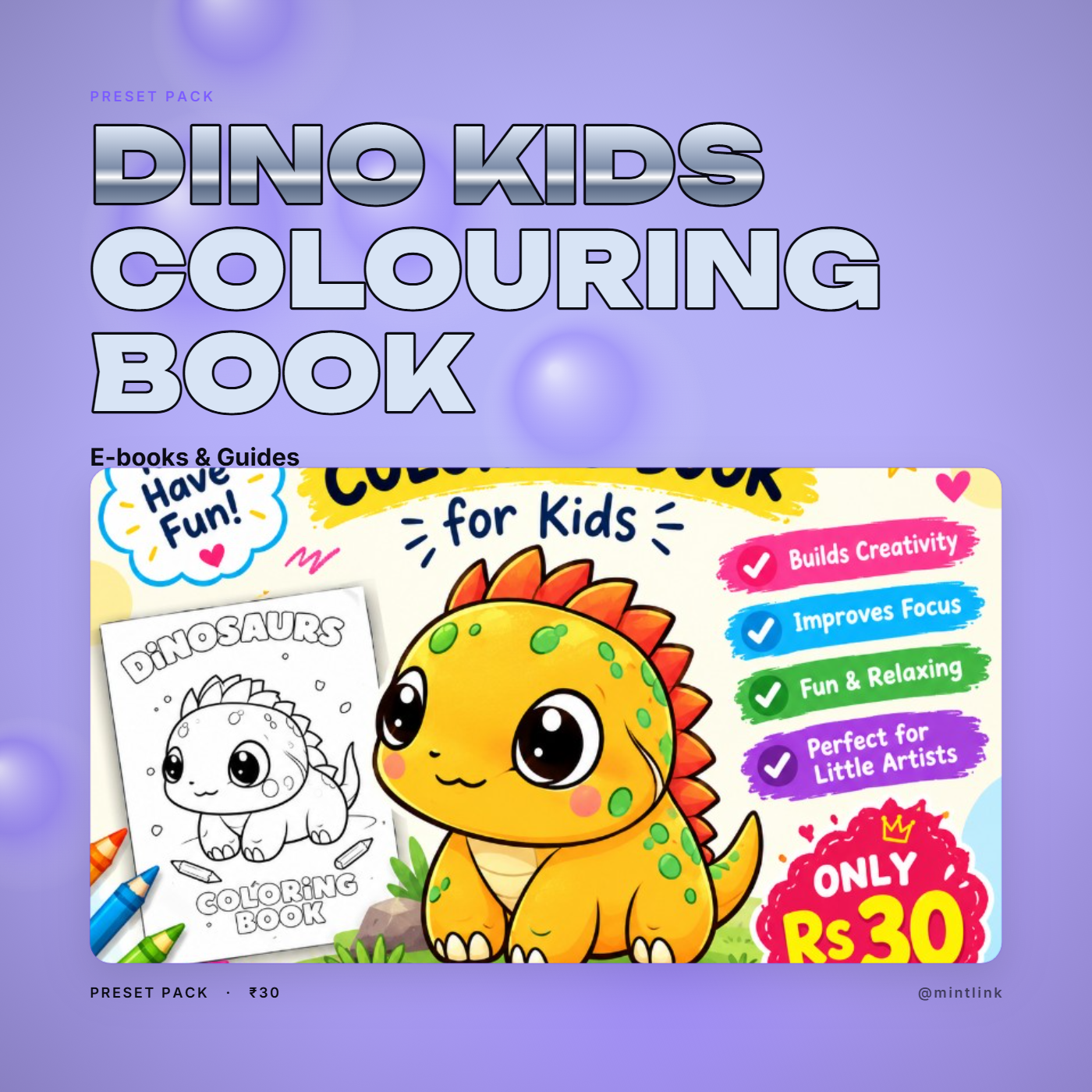 Dino kids colouring book