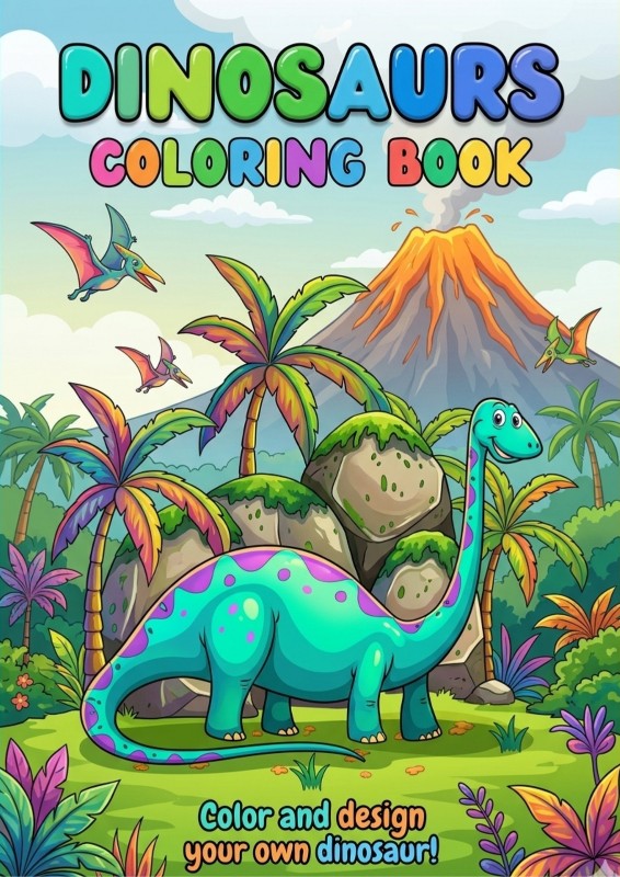 DINOSAURS COLOURING BOOKS FOR KIDS
