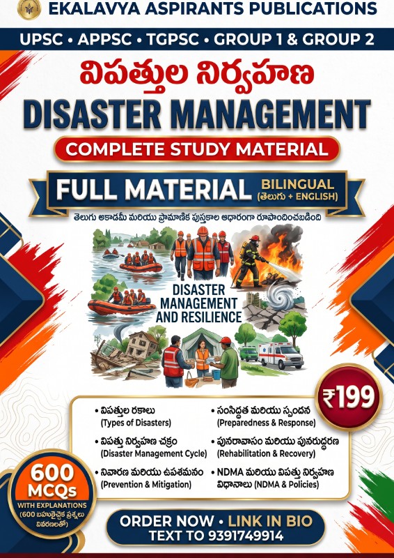 DISASTER MANAGEMENT  MATERIAL WITH 600 MCQS 