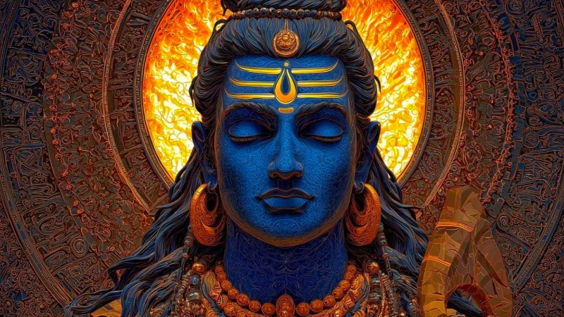 Divine Shiva Wall Art – Luxury Blue Shiva Digital Download | Modern Indian Home Decor | Spiritual Wall Art Print