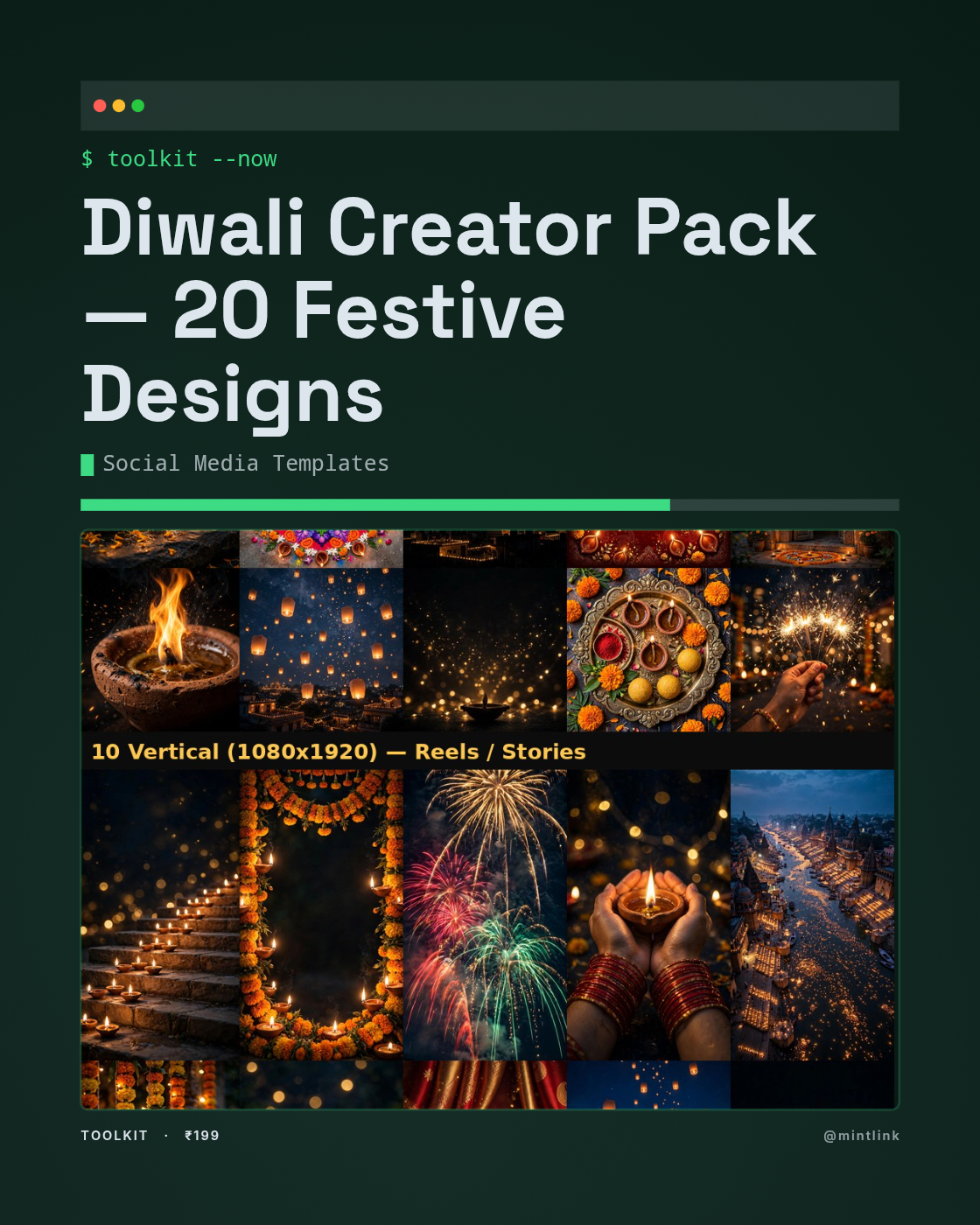 Diwali Creator Pack — 20 Festive Designs