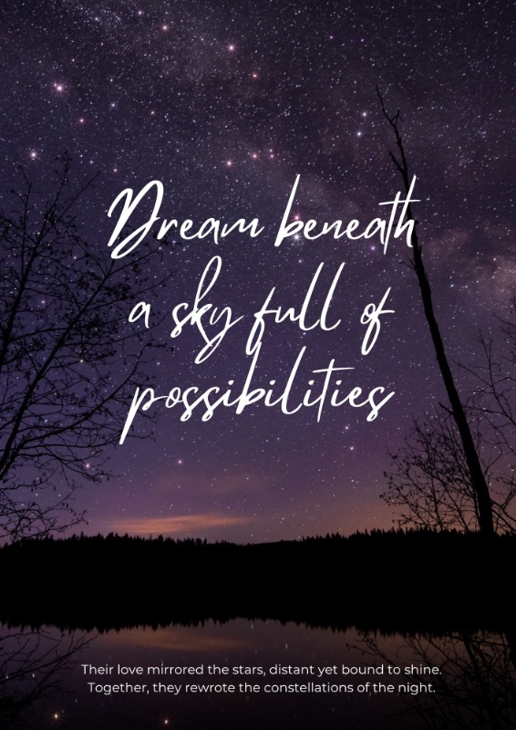 Dream beneath a sky full of possibilities