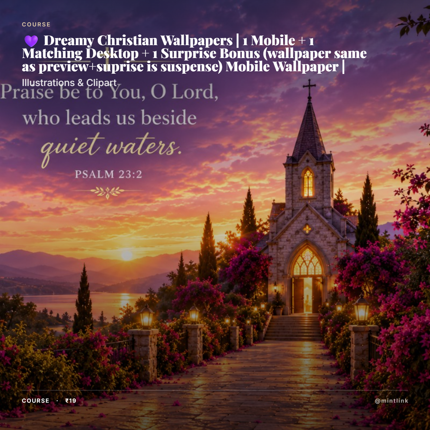 💜 Dreamy Christian Wallpapers | 1 Mobile + 1 Matching Desktop + 1 Surprise Bonus   (wallpaper same as preview+suprise is suspense) Mobile Wallpaper | Psalm 23:2**