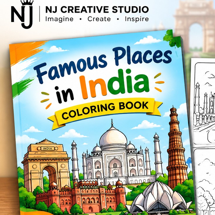 Famous Places in India – Printable Coloring Book (PDF)
