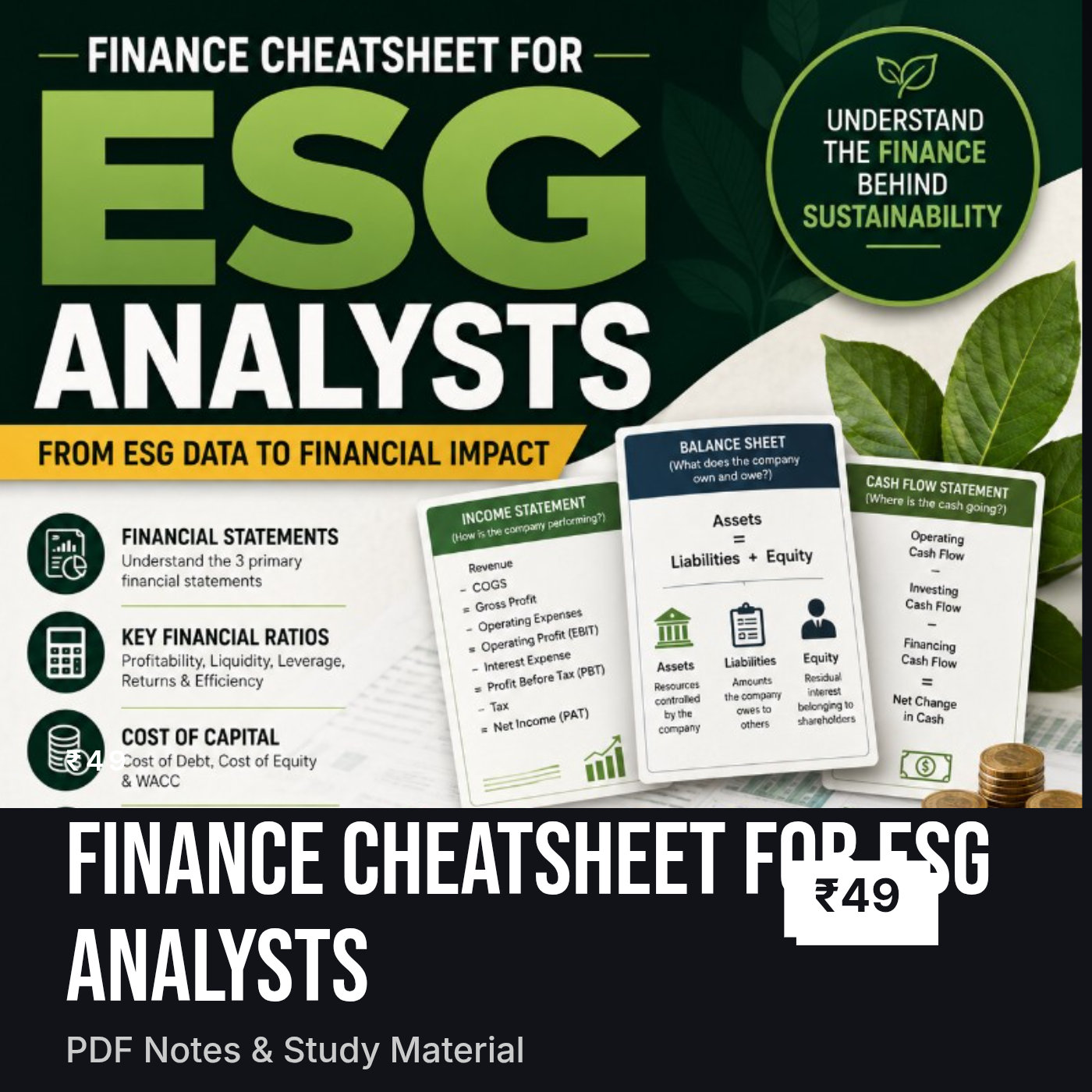 Finance Cheatsheet For ESG Analysts
