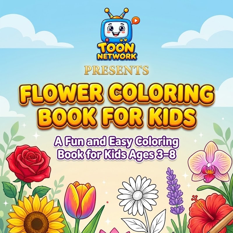 Flower Coloring Book for Kids Ages 3–8