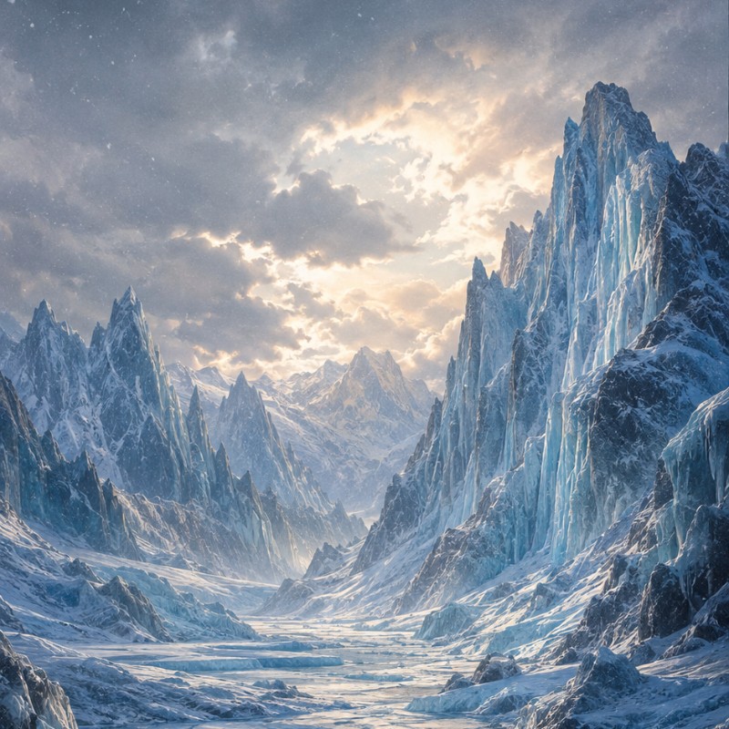 Frozen Glacier Valley | Premium 4K Ice Mountain Wallpaper (9:16)