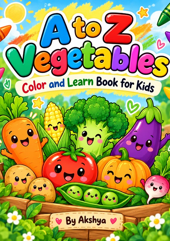 Fun A to Z vegetable colouring activities for little learners!