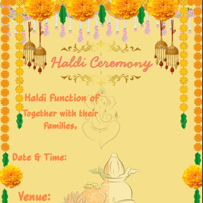 Haldi Ceremony Digital Invitation Template