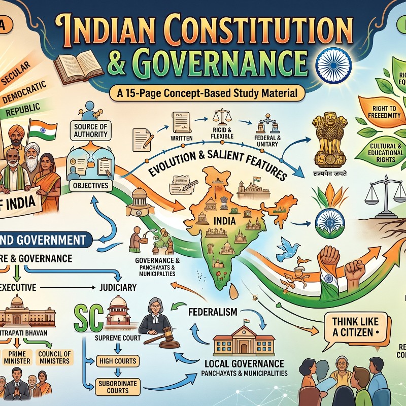Indian Constitution & Governance Study Material for ₹18