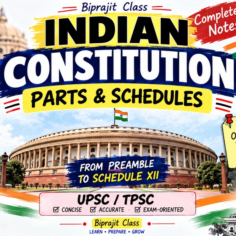 Indian Constitution: Parts & Schedules — UPSC/TPSC | Biprajit Class