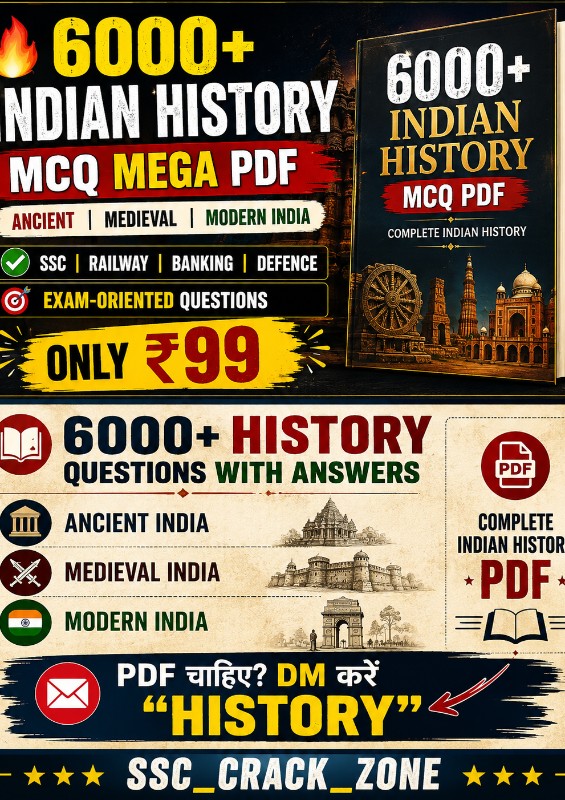 INDIAN HISTORY 6000 MCQ WITH ANSWER PDF