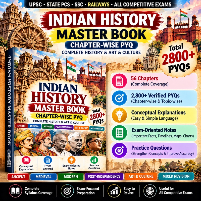 Indian History Master Book: 2,800+ Chapter-Wise PYQs