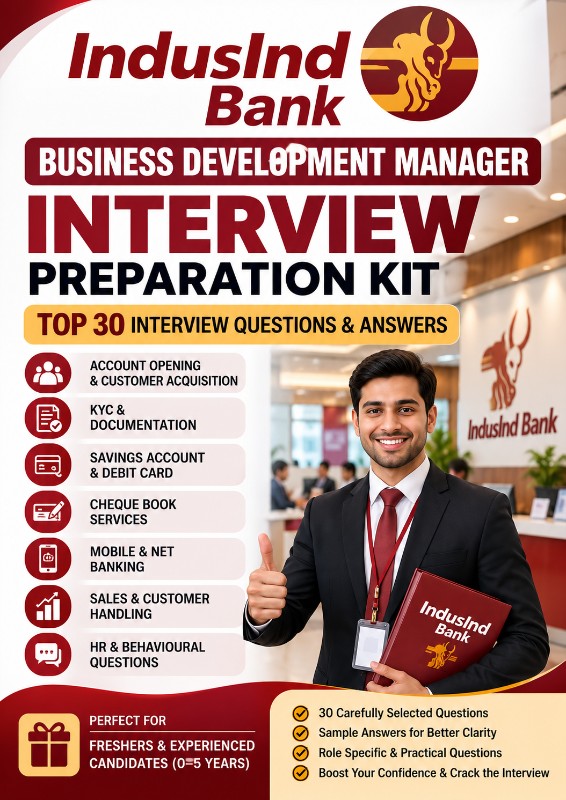 🏦 IndusInd Bank Business Development Manager Interview Preparation Kit 2026 | Patna