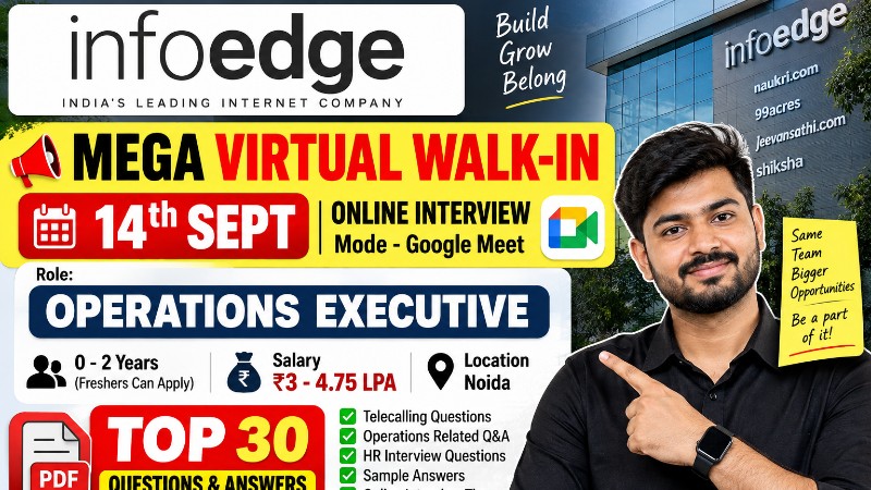 💼 Info Edge Operations Executive Online Interview Preparation Kit 2026 