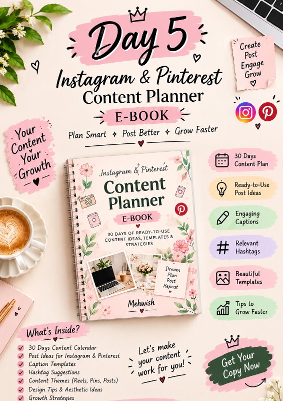 Instagram or Pinterest content planner 