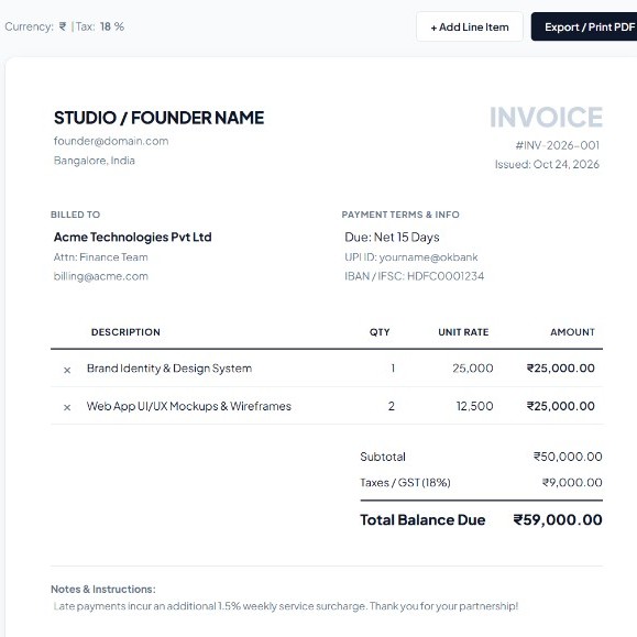 INVOICE GENERATOR - InvoicePro