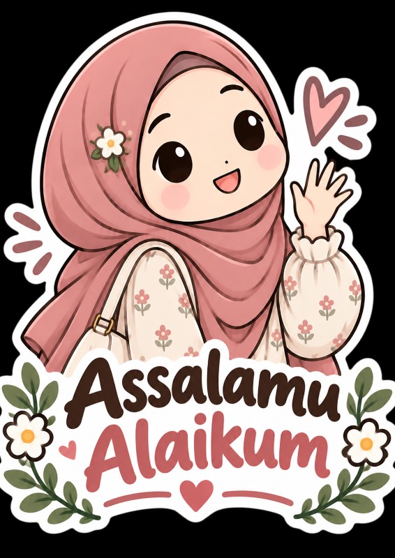 Islamic Cute Girl Sticker Designs | Inspirational Muslim Quotes