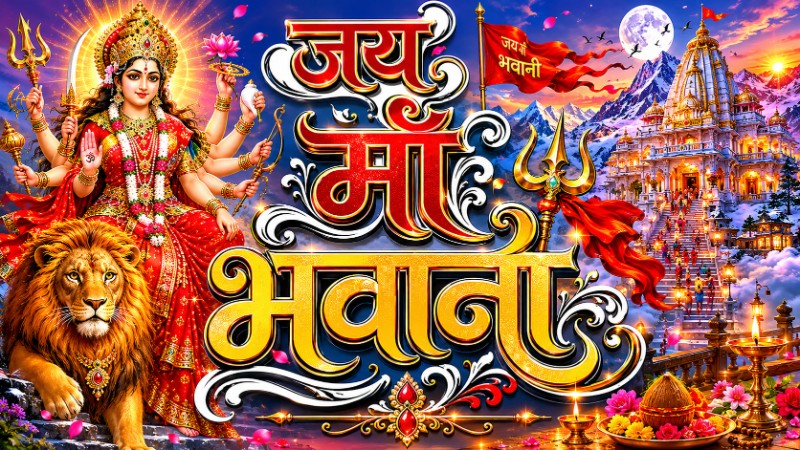 Jai Maa Bhawani Line Art Work 