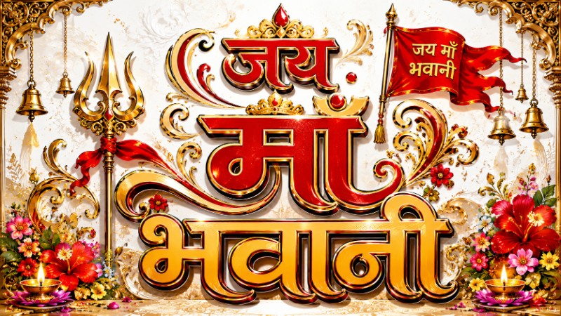 Jai Maa Bhawani Line Art Work 