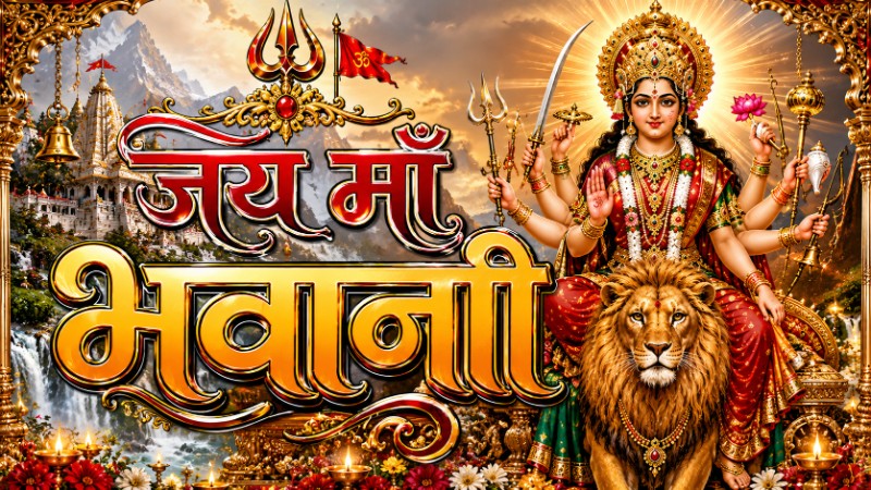 Jai Maa Bhawani Line Art Work 