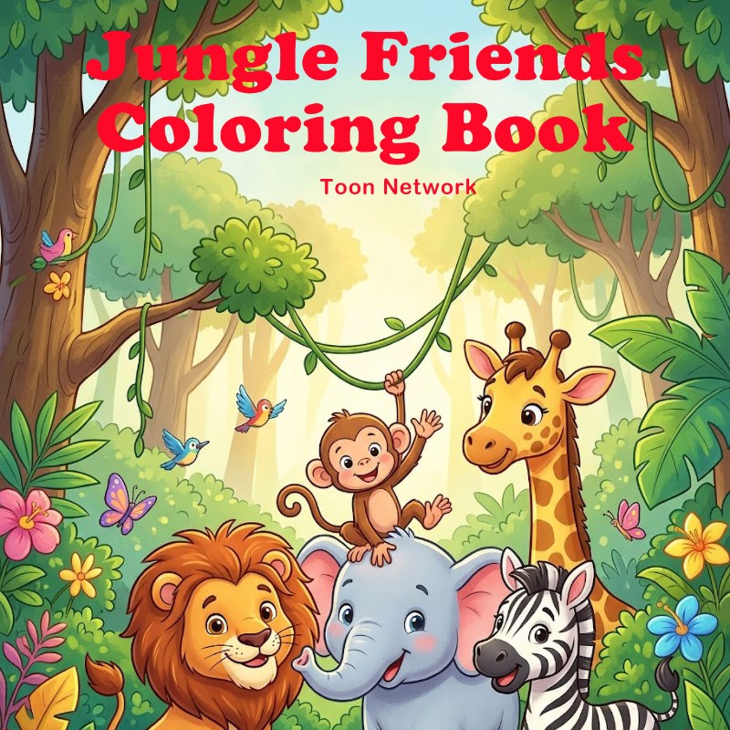 Jungle Friends Coloring Book for Kids Ages 3–8