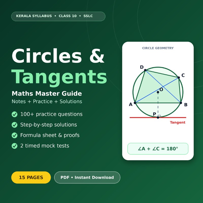 Kerala Class 10 Maths: Circles & Tangents Master Guide (SSLC) with Practice Questions and Solutions