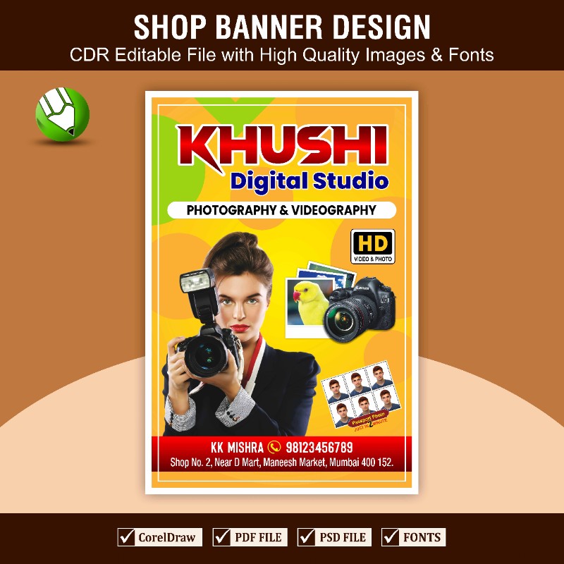 Khushi Digital Studio Design Editable File