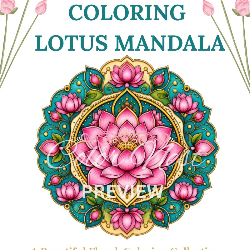 Lotus Mandala | Beautiful Coloured Printable Wall Art
