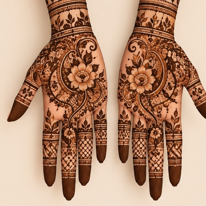 Luxury Floral Paisley Bridal Mehendi – Elegant Henna Design