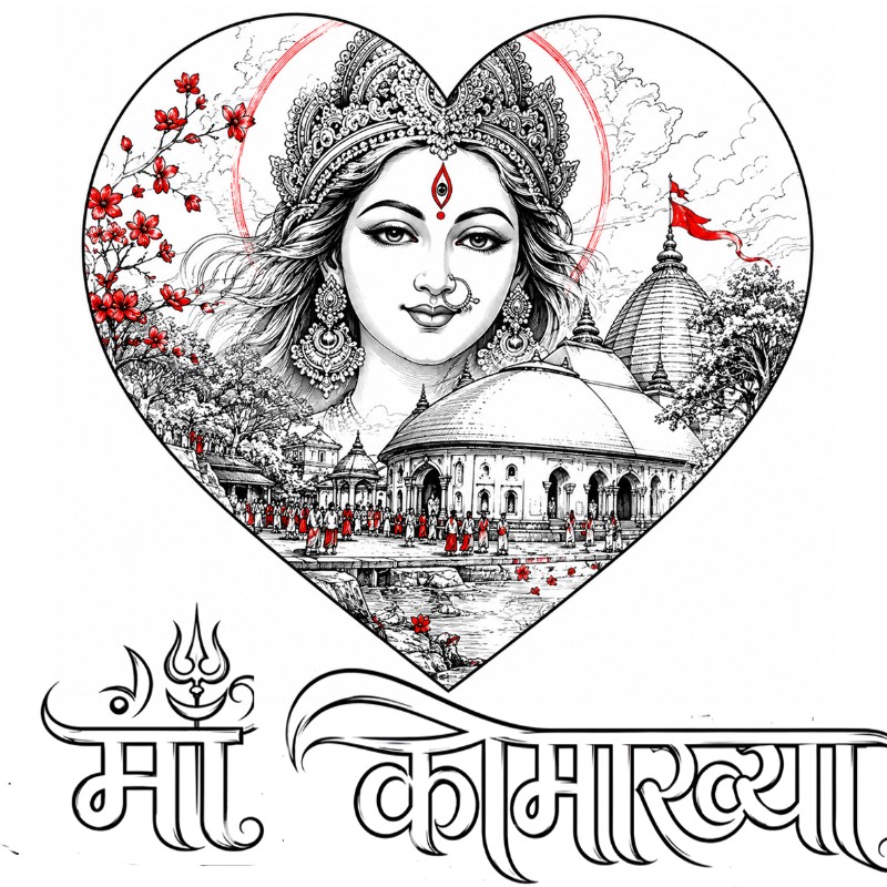 Ma Kamakhya Name Line Art  Work 