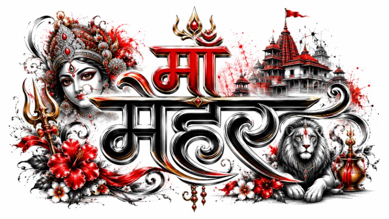 MA SHARDA MAIHAR MATA KI JAY DIGITAL  LINE ART