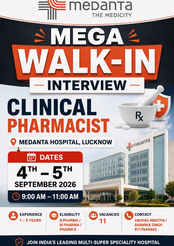 Medanta Clinical Pharmacist Walk-in Interview 2026 | Interview Preparation Kit