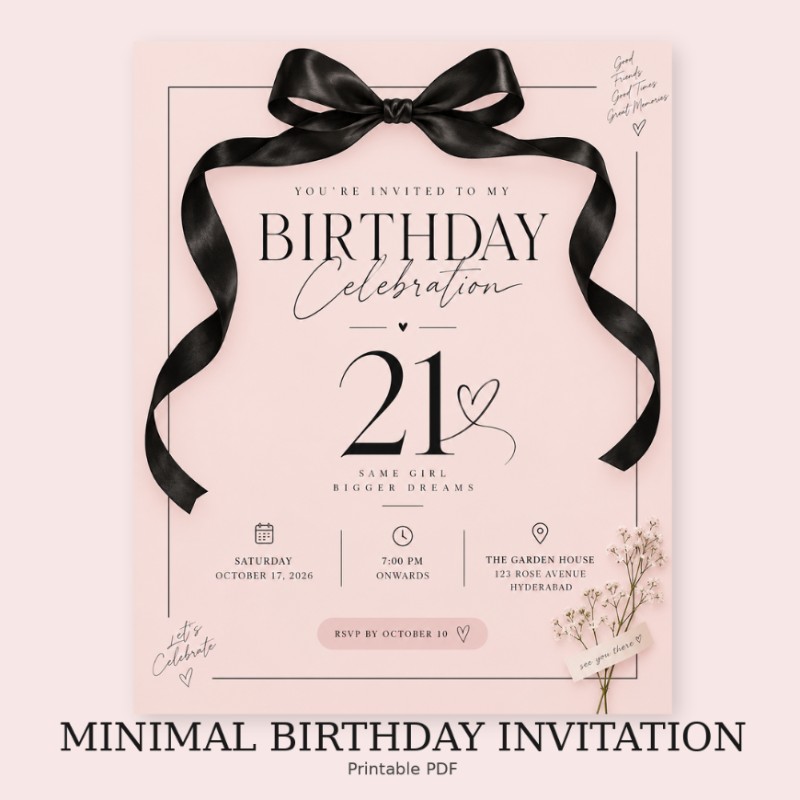 Minimal Birthday Invitation