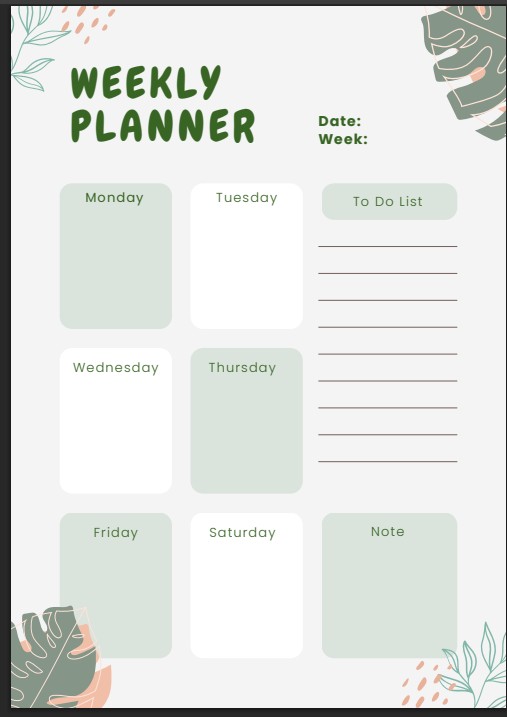 Minimalist Weekly Planner Printable | Weekly To-Do List & Notes