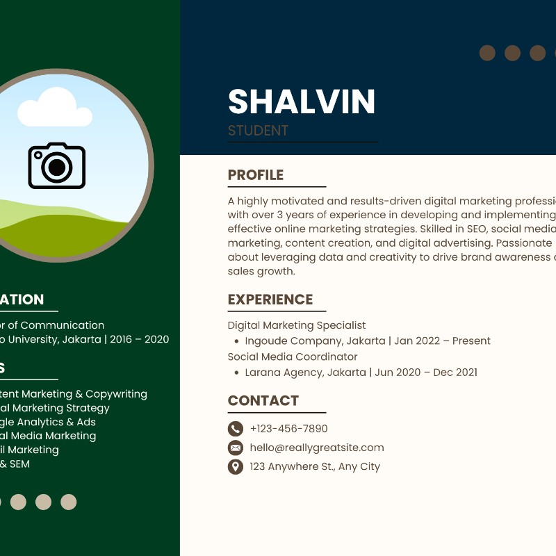 Modern Emerald Green Resume Template