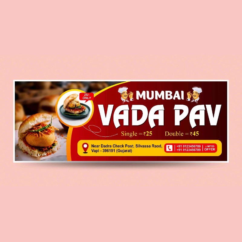 Mumbai Vada Pav Shop Banner Design