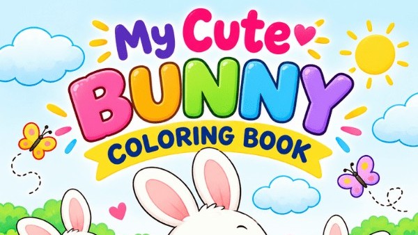 My Cute Bunny Coloring Book – Printable PDF for Kids