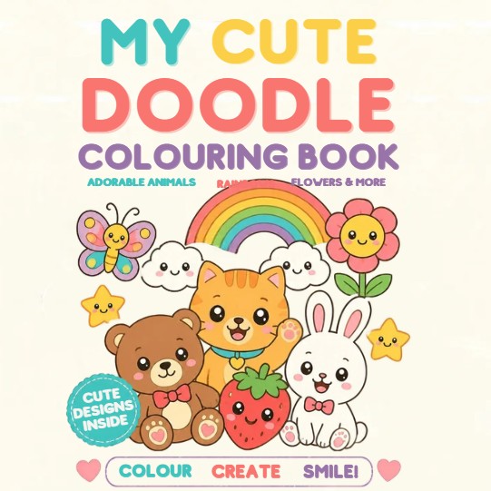 MY CUTE DOODLE COLOURING BOOK FOR KIDS